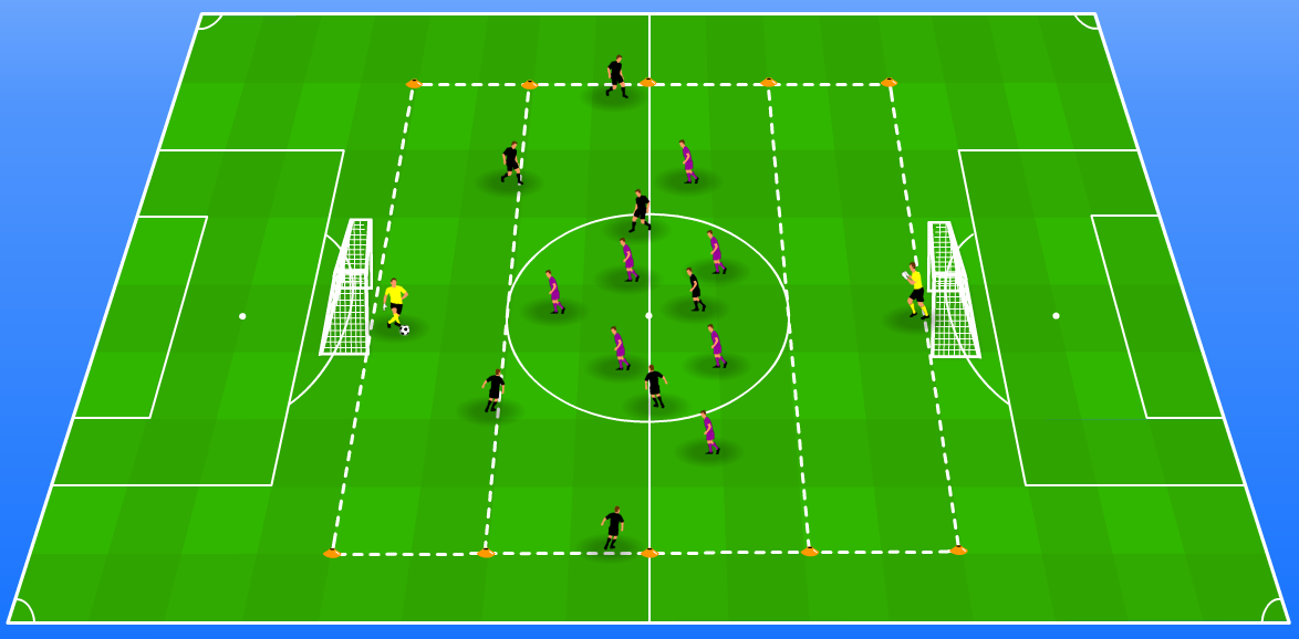 Tactical game 8v8 zonal marking (Benfica) Drills4Football